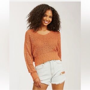 Billabong Women's V-Neck Orange Sweater